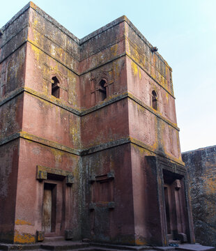 Exterior Architecture of Biete Giyorgis Monolithic Church in Lalibela