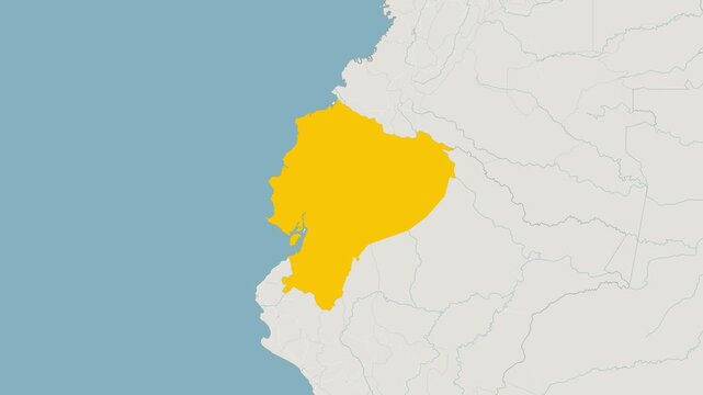 World Map Country Zoom Animation - Ecuador
