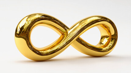 ゴールドのメタル質感の無限大記号	