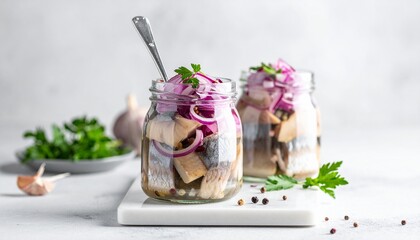 Norwegischer Sursild mit Zwiebeln