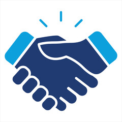 Obraz premium Handshake Flat Blue Icon Style
