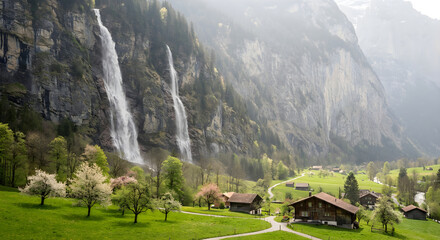 Fototapeta premium village in the mountains / village in the alps