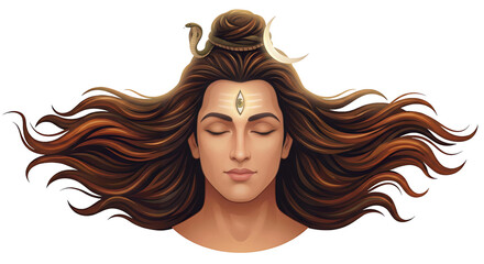 Peaceful Maha Shivratri Shiv Illustration Transparent PNG with Meditative Shiva