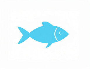 Flat Design Fish Logo Concept, Minimal Sea Animal Icon on White Background