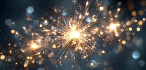 Obraz premium Sparkling lights create a magical atmosphere, perfect for holiday celebrations and festive events, bringing joy and wonder to your designs