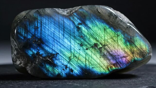 Iridescent Labradorite Gemstone with Vibrant Flashes