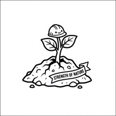 Fototapeta premium Growth of a Seedling Representing Strength and Resilience in Nature