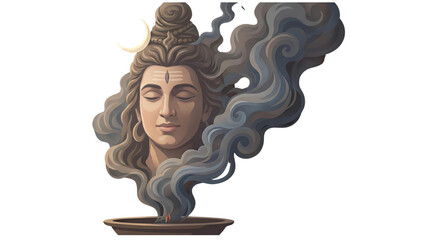 Serene Maha Shivratri Shiv Illustration Transparent PNG with Divine Expression