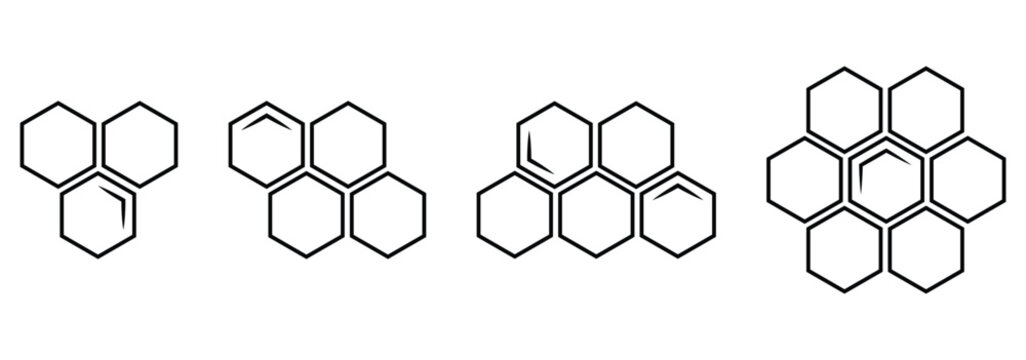 hexagon geometric pattern. seamless hex background. abstract honeycomb cell. Honeycomb bee icon .