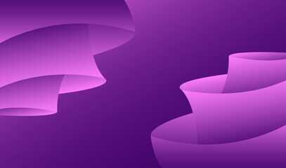 Abstract 3D purple paper cut style background with layered wavy shapes.