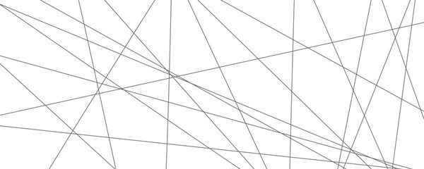 Obraz premium Monochrome chaotic composition with intersecting black stripes on white surface. Contemporary minimal artwork featuring dynamic asymmetrical mesh, tangled brush strokes, and urban grunge aesthetic.