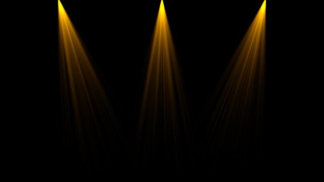 golden yellow spot lights ray isolated alpha channel animation technology and product light social media motion design element