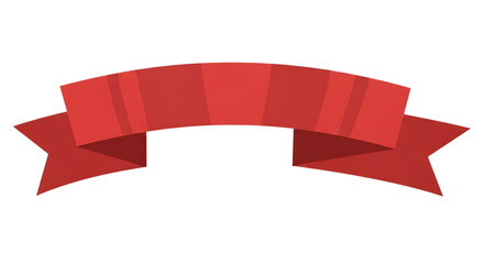 Red ribbon banner isolated on transparent background
