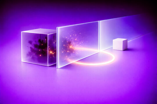 Zero Trust Security Gateway Filtering Threats Through Glass Barrier, Minimal 3D Concept