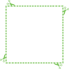 scissor cutting guides paper border frame design