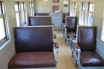 Asientos primera clase, Tren La Trochita, Patagonia Argentina