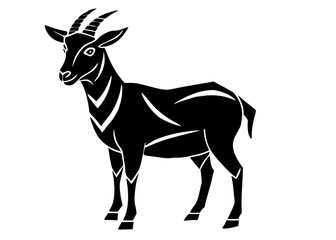 Obraz premium Black goat silhouette isolated on transparent background