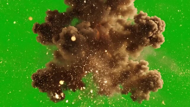 Green Screen golden explosion expanding on a background ideal for video editing visual effects motion graphics and creative projects that require touch of energy scene 3 with distortion, overlay
