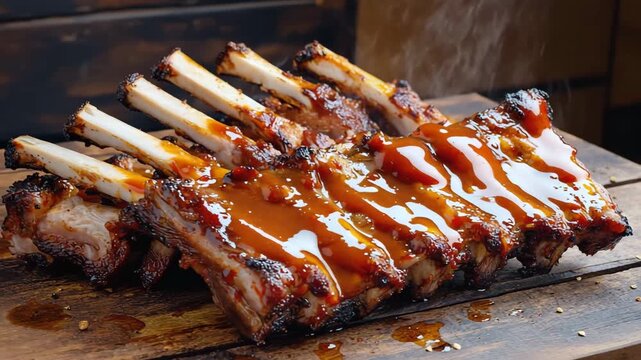 BBQ Pork Ribs with Sauce