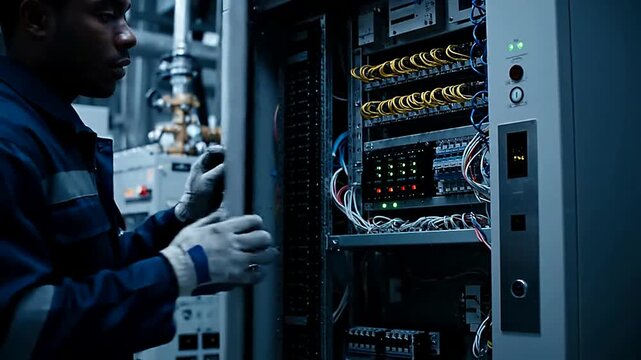 Close up of elevator panel being operated in building or Close up of elevator control panel in structure