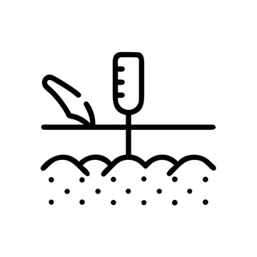 Editable line icon set related to soil, earth, and environmental science