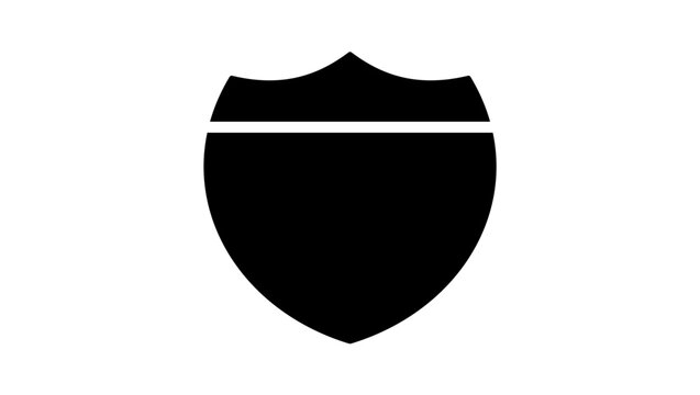 Interstate Sign Vector Art,black isolated silhouette