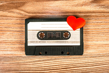 Old Audio Cassette with a Heart