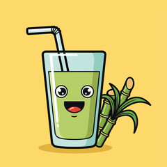 Smiling Sugarcane Juice Glass
