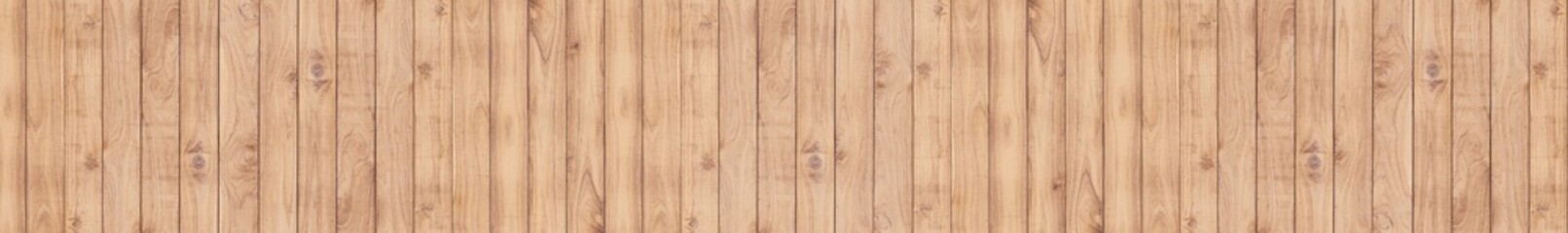 Fototapeta premium Natural Light Brown Wooden Board Background in Panoramic Format with Grain