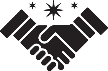 Obraz premium Professional Handshake Silhouette with Stars