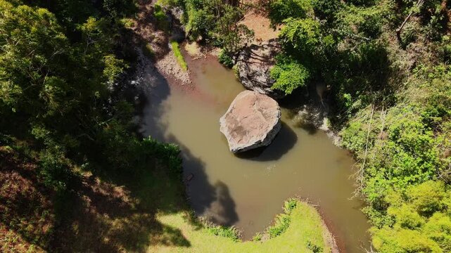 Aerial view of a river in mt kenya national park