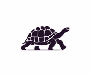 Galapagos turtle walks on white background in a unique setting showing its natural movement and form
