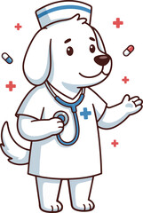 Cartoon Dog Veterinarian