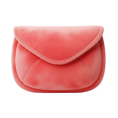 Cute 3D coral clutch bag isolated on a transparent background