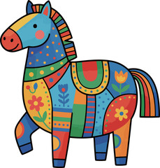 Colorful Decorative Horse Illustration