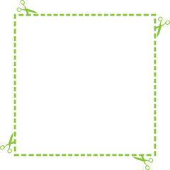 scissor cutting guides paper border frame design
