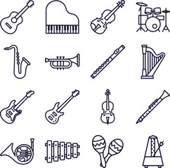 Musical Instruments Line Art Collection