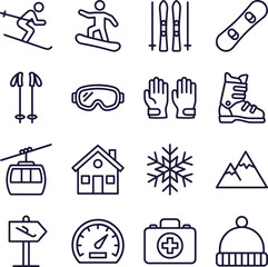 Winter Sports and Activities Icons