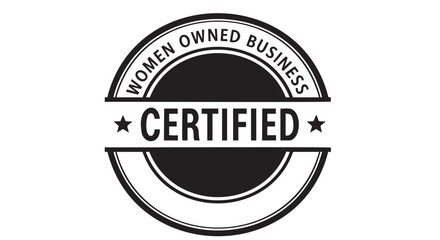 Obraz premium Certified women owned business seal emblem with transparent background