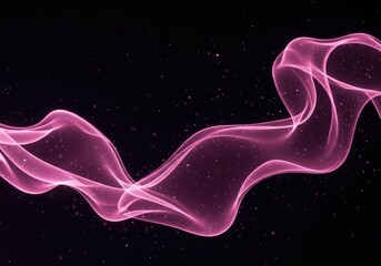 Fototapeta premium Glowing pink smoke on black background