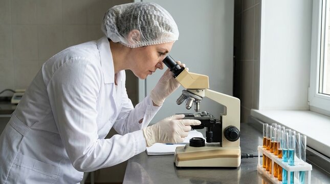 Kalush, Ukraine &ndash; on April 8 2019 and June 11 work on a microscope was carried out in the laboratory of the Kalush primary health care center, Western Ukraine