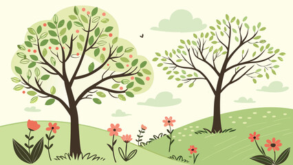 Obraz premium Frühlingshafte Landschaft, Hintergrund