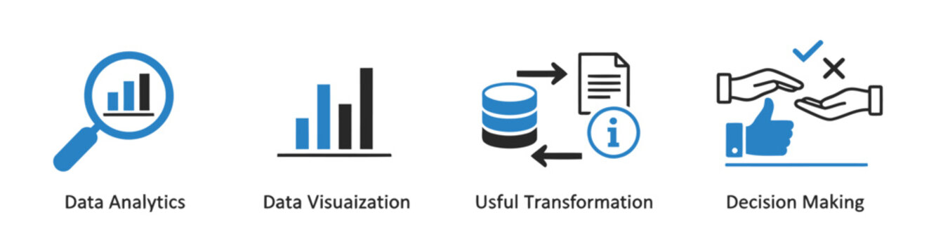 Data mining banner web icon vector illustration concept with icon of data sets, pre-processing, database system