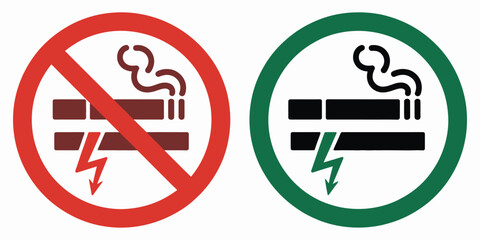 No smoking and vaping allowed icon, modern high resolution vector, combined cigarette and vape ban symbol, public safety and health signage graphic. © ayat 02