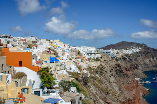 Oia or Ia, a small village in the South Aegean on the islands of Thira (Santorini) , Greece.