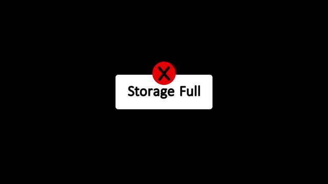 Phone notification alert with Storage Full.