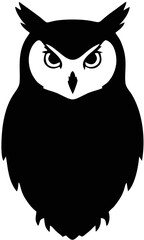Black and White Owl Illustration Design.
