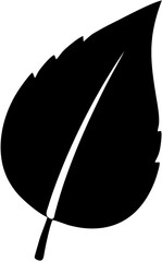 Black Silhouette of a Single Leaf.