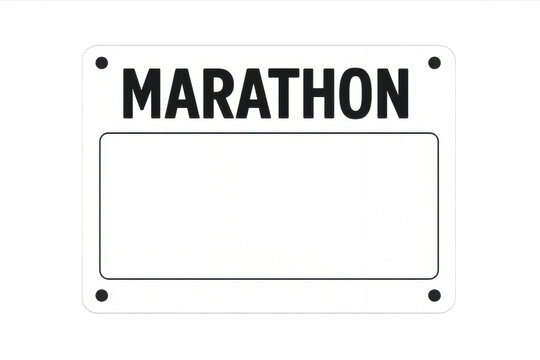 Marathon race bib empty template on transparent background