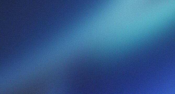 Abstract grainy background texture with smooth gradient transition from deep blue to bright cyan light beam